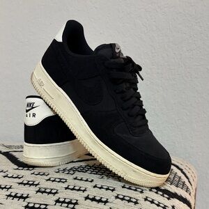 Nike Air Force One Black and Cream Air Sneakers